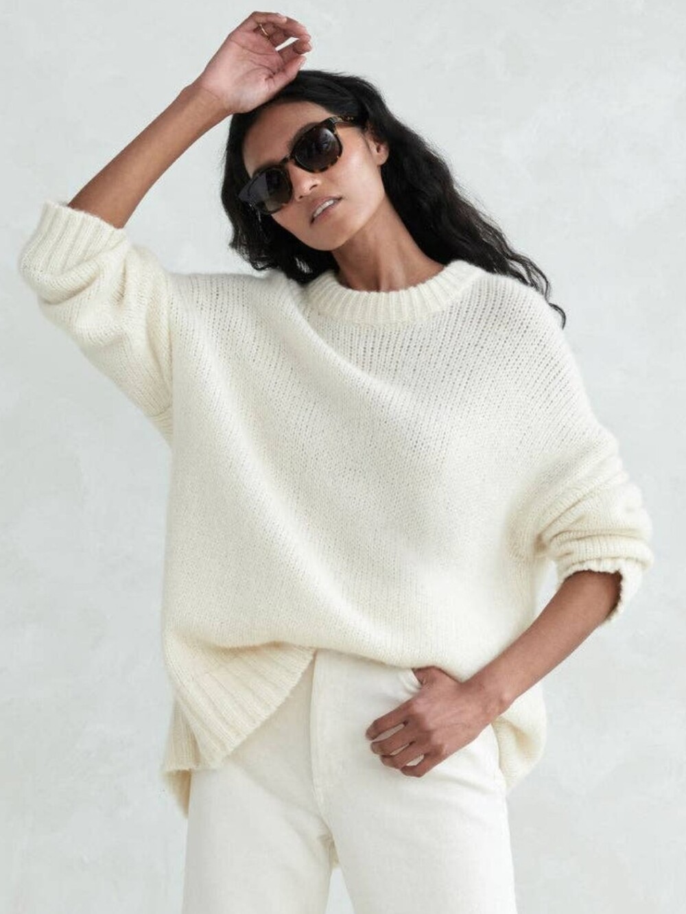 Jenni Kayne Alpaca Cocoon Crewneck In Ivory